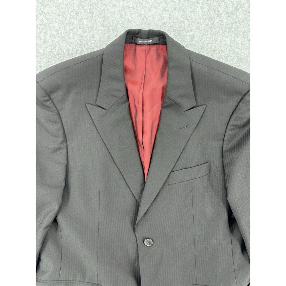 Hugo Boss Perelli Movie 42R Black Stripe Virgin‎ Wool Sport Coat Blazer